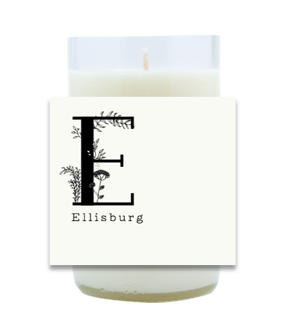 Simple Floral Monogram Hand Poured Soy Candle | Furbish & Fire Candle Co.