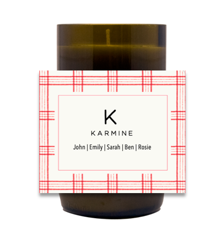 Checkered Family Name Hand Poured Soy Candle | Furbish & Fire Candle Co.