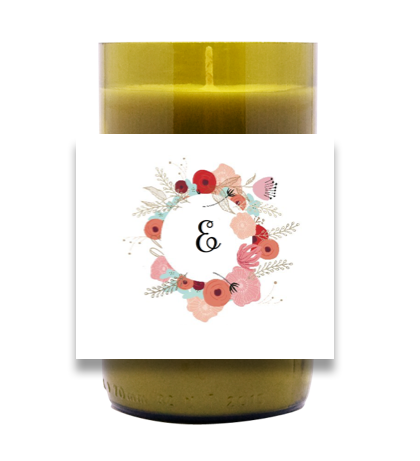 Floral Monogram Hand Poured Soy Candle | Furbish & Fire Candle Co.