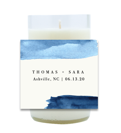 Navy Watercolor Hand Poured Soy Candle | Furbish & Fire Candle Co.