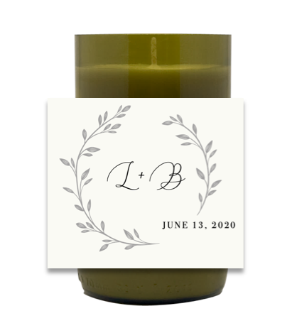 Whimsical Wedding Monogram Hand Poured Soy Candle | Furbish & Fire Candle Co.