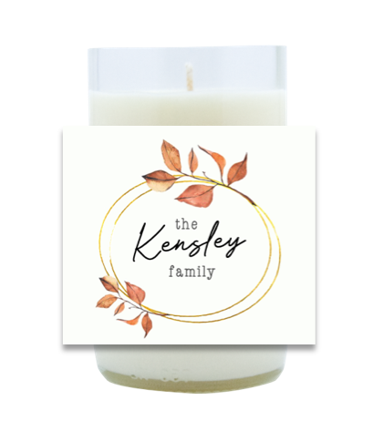 Autumn Leaves Family Name Hand Poured Soy Candle | Furbish & Fire Candle Co.