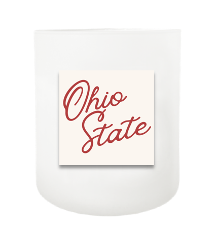 Ohio State Script Hand Poured Soy Candle | Furbish & Fire Candle Co.