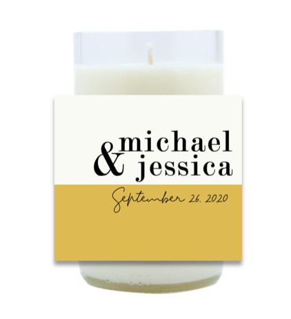 Color Block Wedding Hand Poured Soy Candle | Furbish & Fire Candle Co.