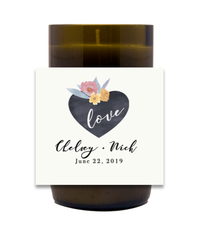 Heart Monogram Personalized Candle
