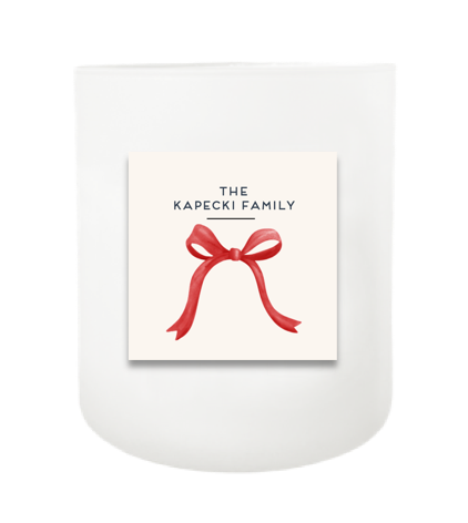 Red Bow Hand Poured Soy Candle | Furbish & Fire Candle Co.