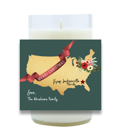 USA Holiday Message Hand Poured Soy Candle | Furbish & Fire Candle Co.