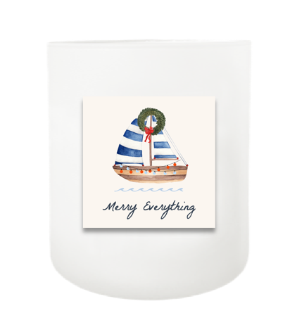 Merry Everything Sailboat Hand Poured Soy Candle | Furbish & Fire Candle Co.